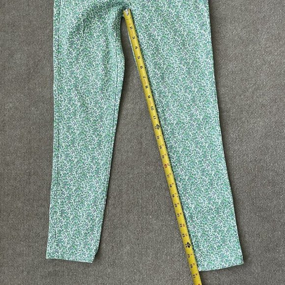 J Crew Jeans Womens 24 Green Purple Floral Toothpick Skinny Stretch Denim Pants - Picture 10 of 12